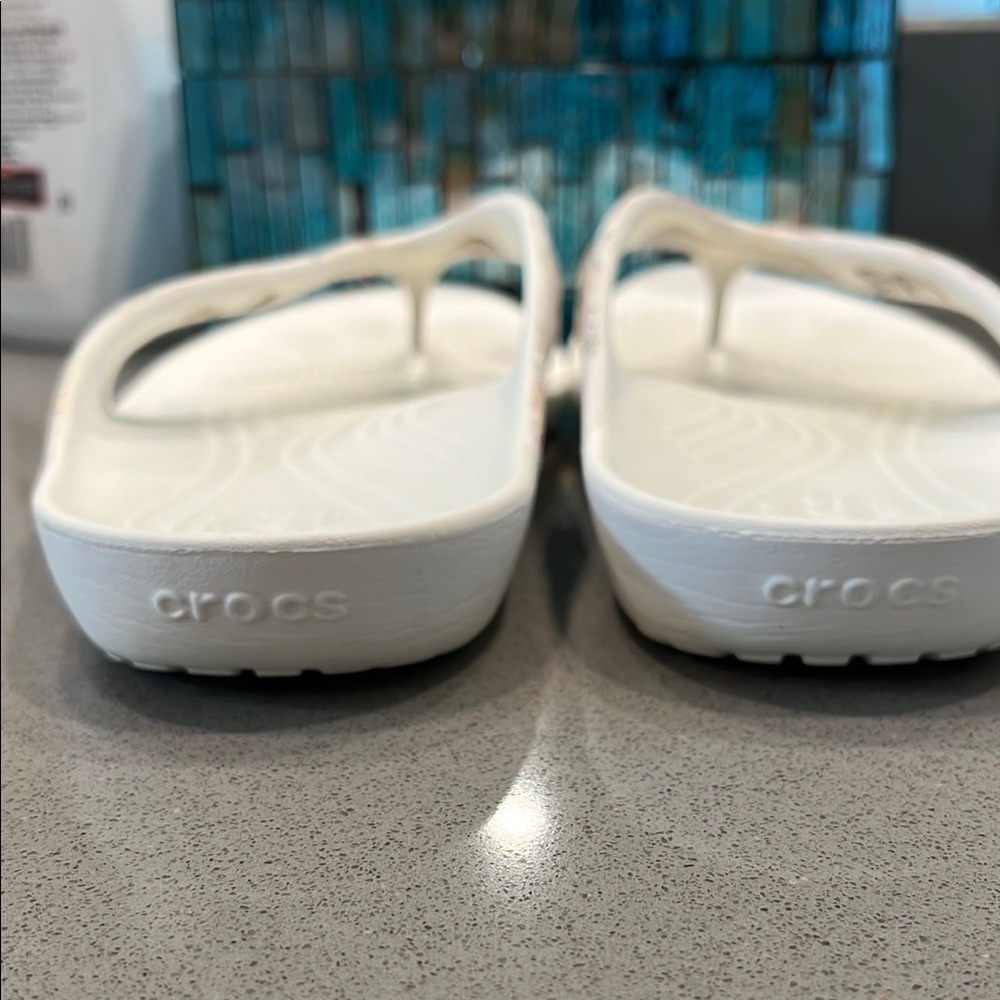 CROCS White Flip Flop Sandals - Picture 10 of 12